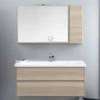 Mobila de baie ORKA Duden 100 Odeon MESE(10296) white Pe perete/ MDF/ Stejar alb photo 2