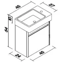 Mobila de baie ORKA Duden 45 (06074) White Pe perete/ MDF/ White photo 2
