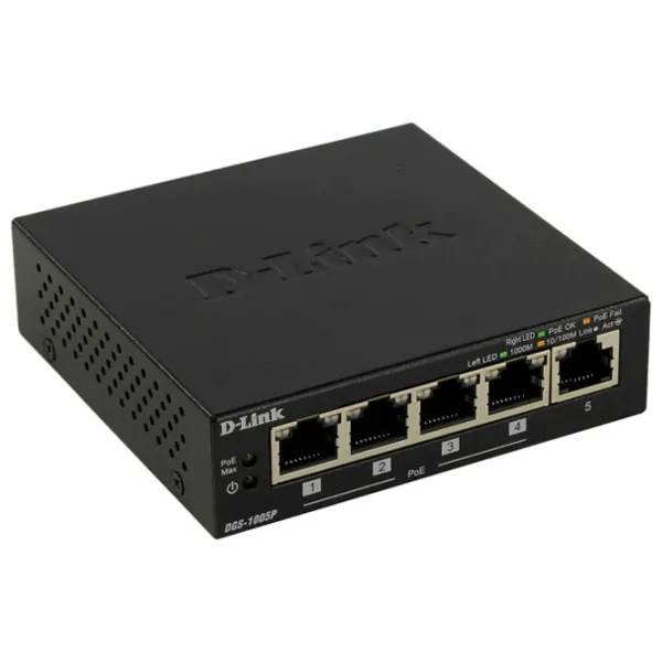 Switch D-Link DGS-1005P/ A1A Черный photo 2