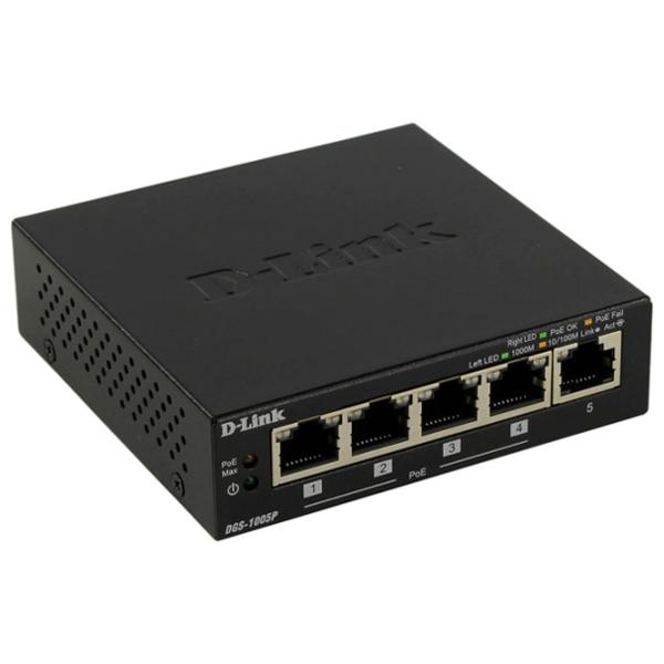 Switch D-Link DGS-1005P/ A1A Черный photo 2