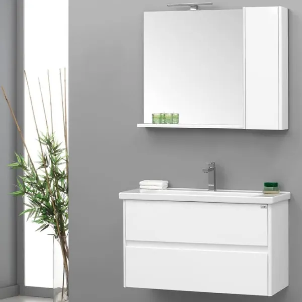 Mobila de baie ORKA Duden 80 (03250) White Настенная/ MDF/ White photo 2