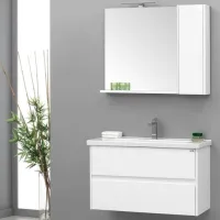 Mobila de baie ORKA Duden 80 (03250) White Pe perete/ MDF/ White photo 2