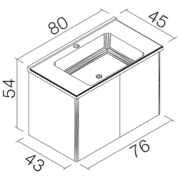 Mobila de baie ORKA Duden 80 (03250) White Настенная/ MDF/ White photo 3