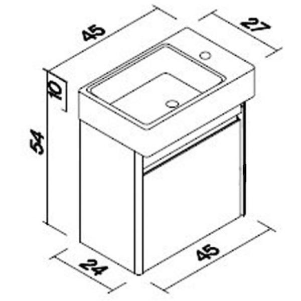 Mobila de baie ORKA Duden 45 Odeon MESE (06087) white Настенная/ MDF/ Белый дуб photo 3