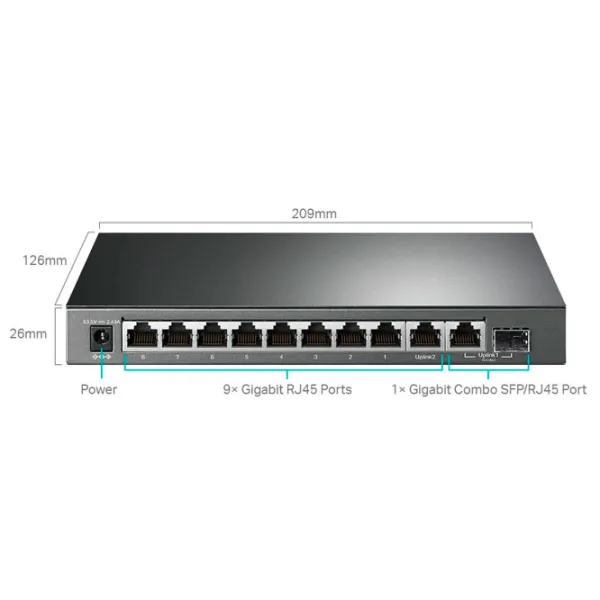Коммутатор TP-Link TL-SG1210MPE Черный photo 5