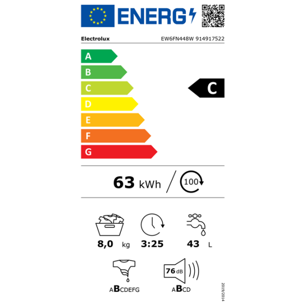 Mașină de spălat Electrolux EW6FN448W 8 kg / 1400 rpm / White photo 7 Mașină de spălat Electrolux EW6FN448W 8 kg / 1400 rpm / White photo 7