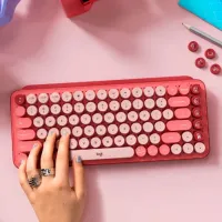 Tastatură Logitech POP Keys Fără fir / Pink photo 9
