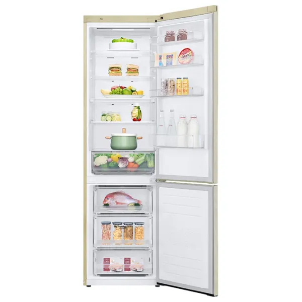 Frigider LG GW-B509SEKM cu congelator jos 384 l / 203 cm / Beige photo 4