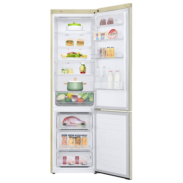 Frigider LG GW-B509SEKM cu congelator jos 384 l / 203 cm / Beige photo 4