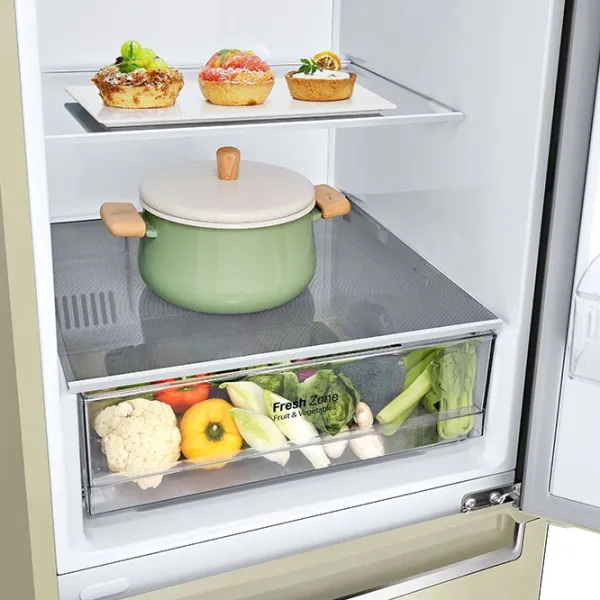 Frigider LG GW-B509SEKM cu congelator jos 384 l / 203 cm / Beige photo 7