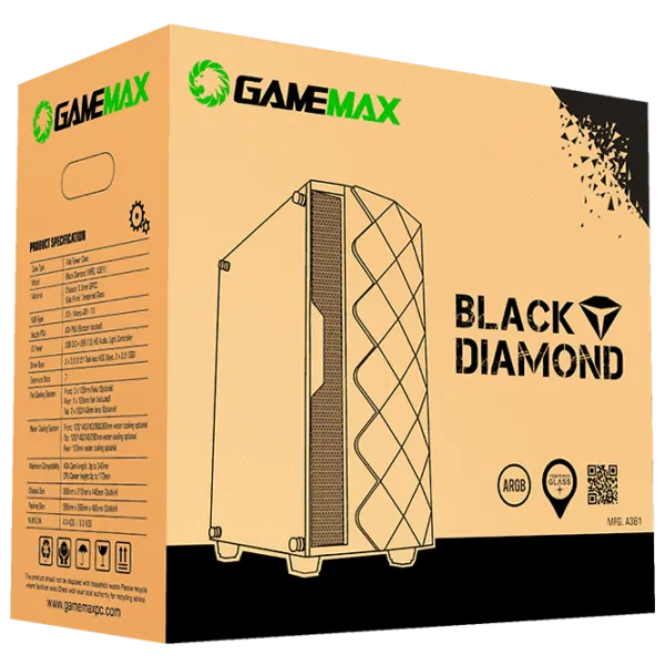 Корпус Gamemax Diamond COC Mid Tower / Черный photo 14