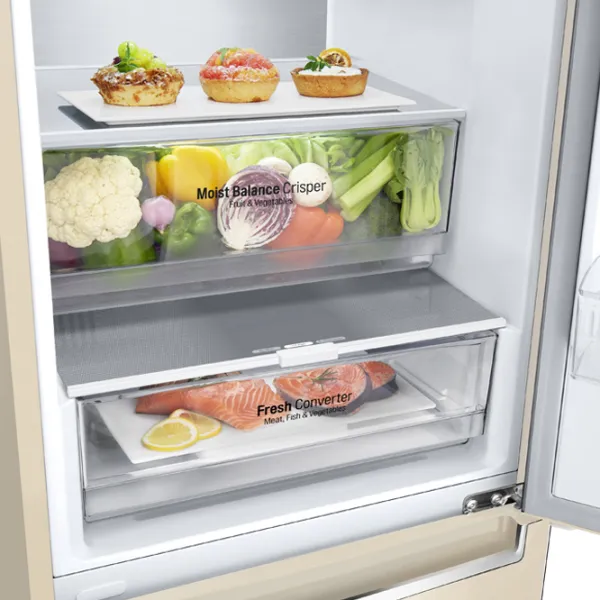 Frigider LG GW-B509SENM cu congelator jos 384 l / 203 cm / Beige photo 9