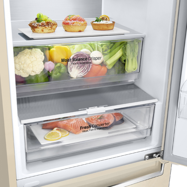 Frigider LG GW-B509SENM cu congelator jos 384 l / 203 cm / Beige photo 9