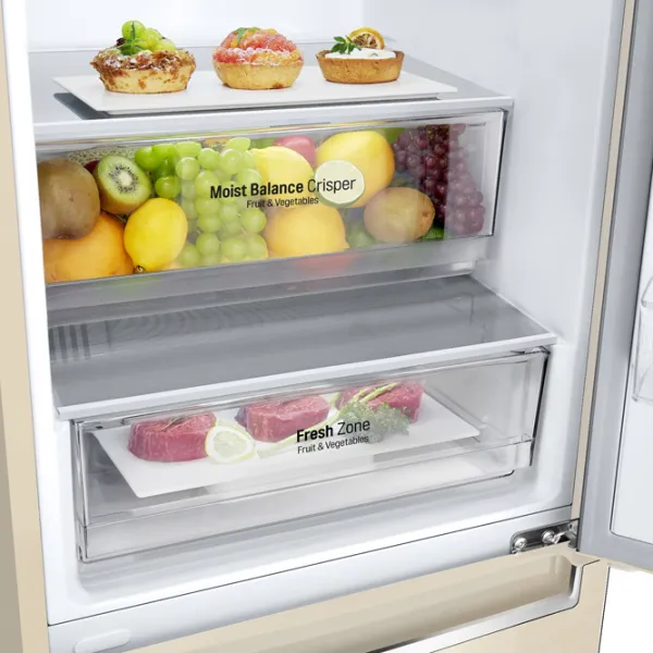 Frigider LG GW-B509SEJM cu congelator jos 384 l / 203 cm / Beige photo 9