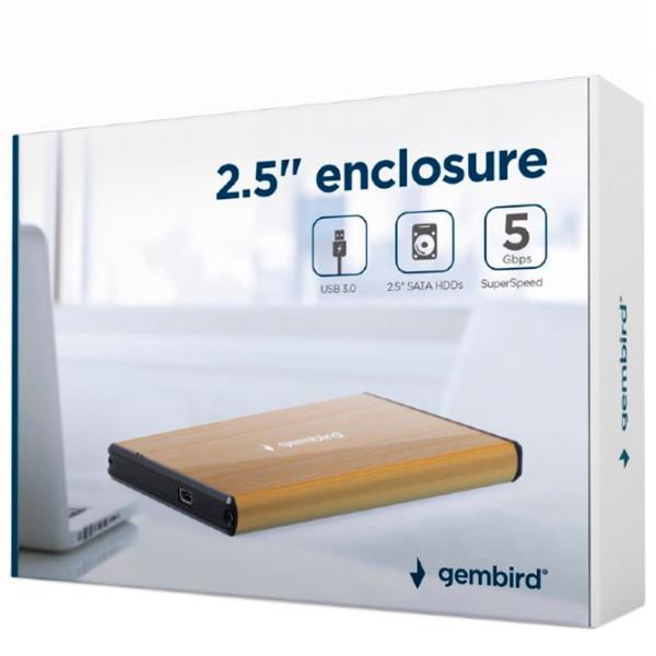 Внешний корпус для HDD Gembird EE2-U3S-2-GL USB 3.0/ Золотой photo 2
