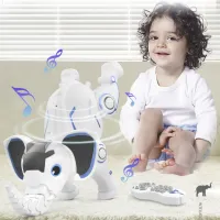 Robot Le Neng Toys Programming Intelligent Elephant K17 White photo 5