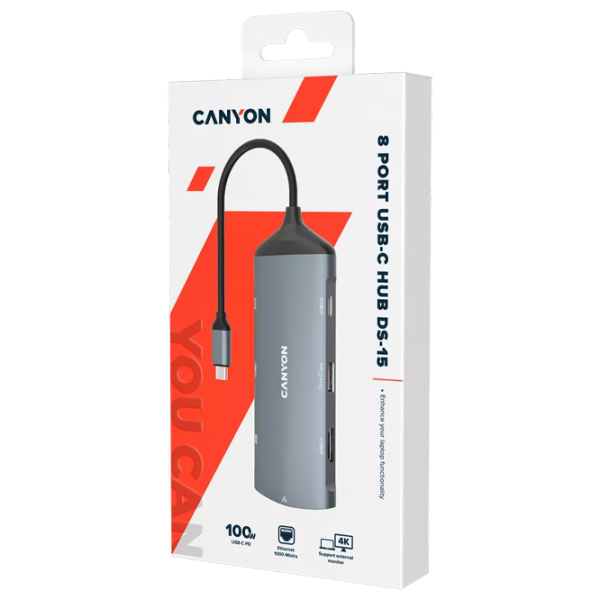 Adapter Canyon DS-15 USB Type-C/ Gray photo 2