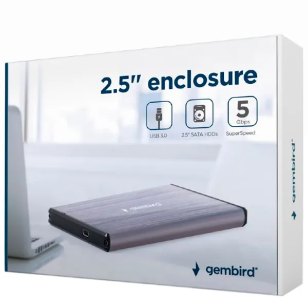 Внешний корпус для HDD Gembird EE2-U3S-3-LG USB 3.0/ Светло-серый photo 2