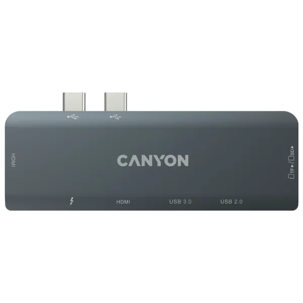 Адаптер Canyon DS-5B 7-in-1 USB Type-C/ Серый photo 2 Адаптер Canyon DS-5B 7-in-1 USB Type-C/ Серый photo 2
