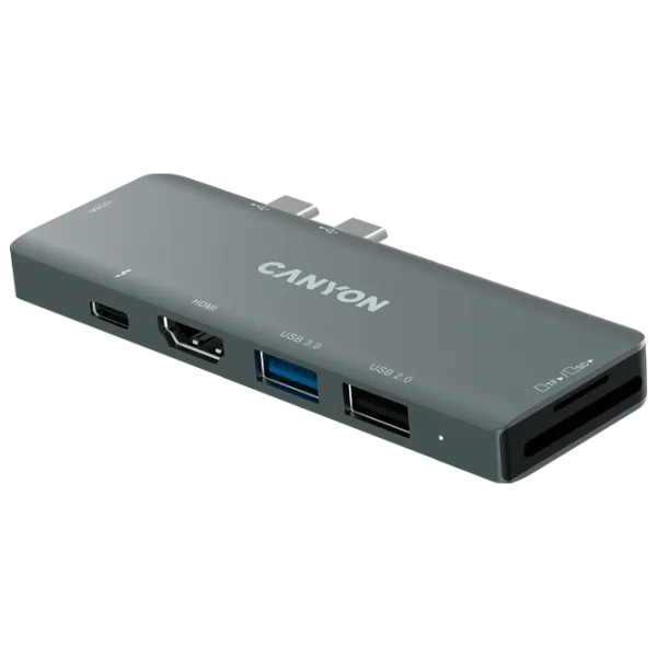 Адаптер Canyon DS-5B 7-in-1 USB Type-C/ Серый photo 4 Адаптер Canyon DS-5B 7-in-1 USB Type-C/ Серый photo 4