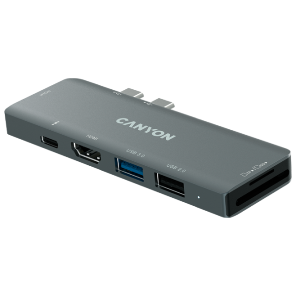 Адаптер Canyon DS-5B 7-in-1 USB Type-C/ Серый photo 4 Адаптер Canyon DS-5B 7-in-1 USB Type-C/ Серый photo 4
