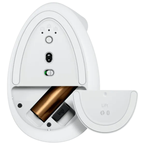 Mouse Logitech Lift Vertical Bluetooth, USB/ White photo 5 Mouse Logitech Lift Vertical Bluetooth, USB/ White photo 5