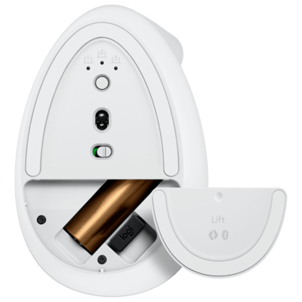 Mouse Logitech Lift Vertical Bluetooth, USB/ White photo 5 Mouse Logitech Lift Vertical Bluetooth, USB/ White photo 5