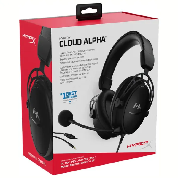 Căști HyperX Cloud Alpha Black Cu fir/ Gaming photo 5