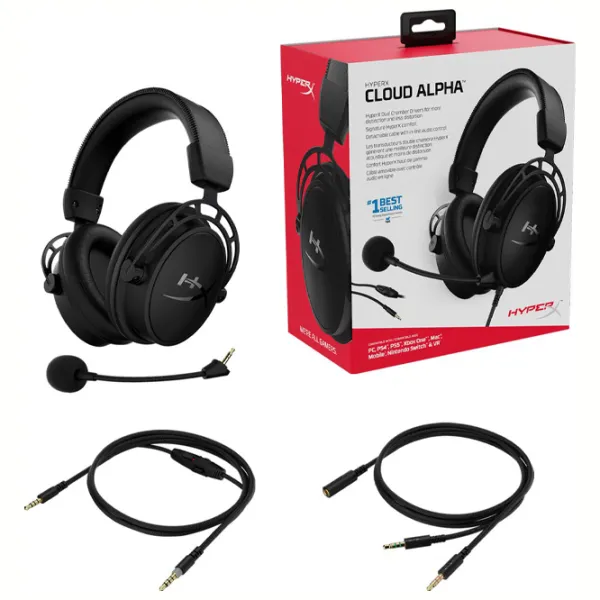 Căști HyperX Cloud Alpha Black Cu fir/ Gaming photo 6