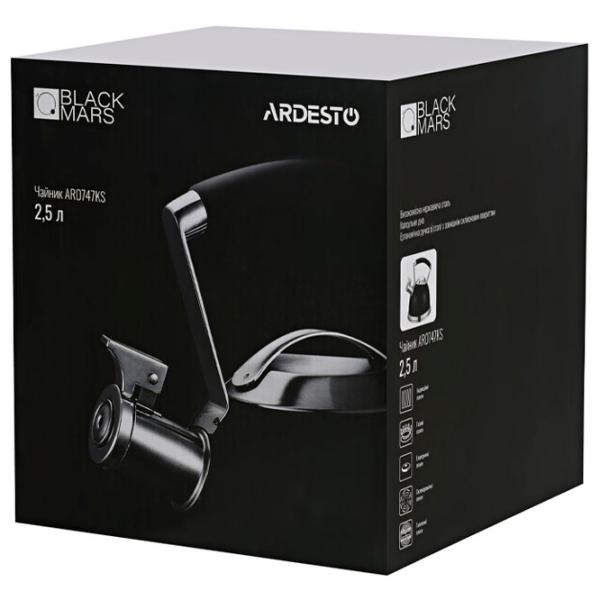 Чайник Ardesto AR0747KS 2.5л Нержавеющая сталь / Бакелит / Черный photo 5
