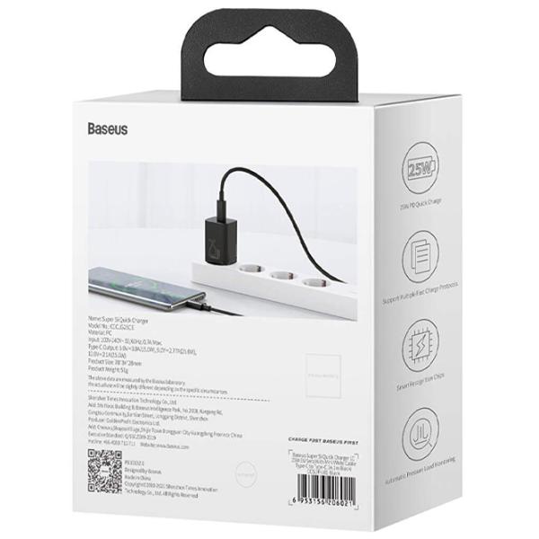 Сетевое зарядное устройство Baseus CCSP020101 3 A/ Черный photo 8
