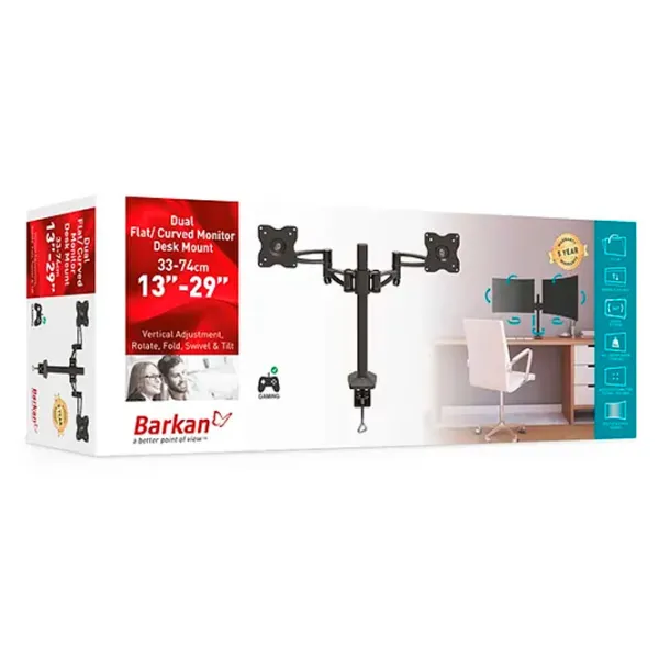 Кронштейн для монитора Barkan E642 VESA 100 x 100 мм/ Черный photo 6