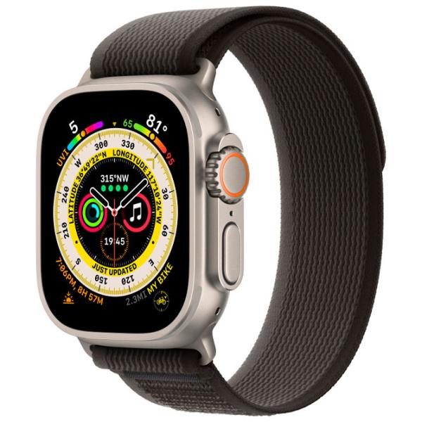 Ремень Apple Watch Trail Loop Nailon/ 49 мм/ Серый Черный photo 2 Ремень Apple Watch Trail Loop Nailon/ 49 мм/ Серый Черный photo 2