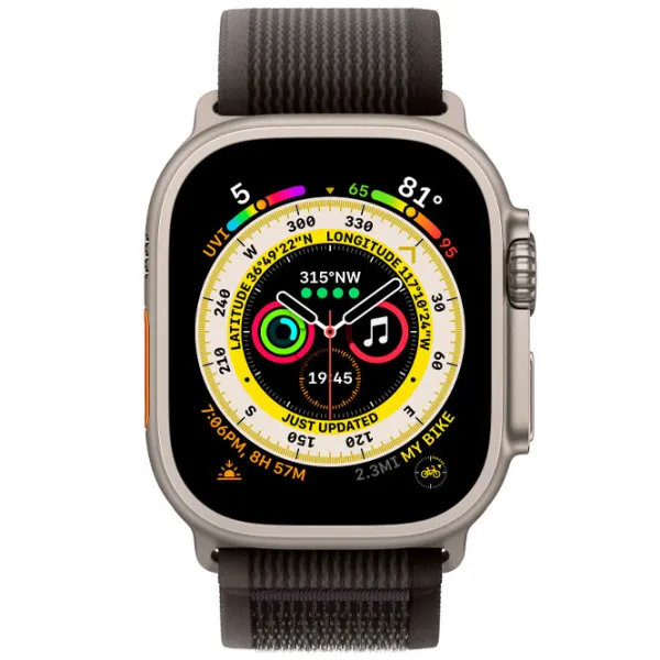 Ремень Apple Watch Trail Loop Nailon/ 49 мм/ Серый Черный photo 3 Ремень Apple Watch Trail Loop Nailon/ 49 мм/ Серый Черный photo 3