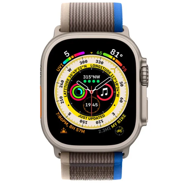 Curelușă Apple Watch Trail Loop Nailon/ 49 mm/ Gray Blue photo 3