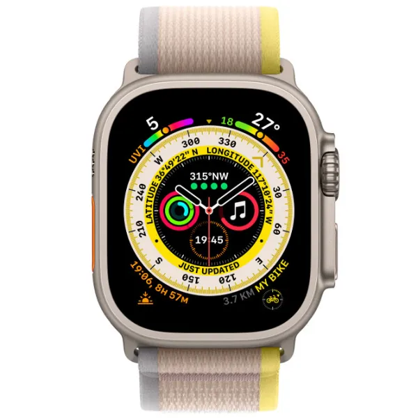 Curelușă Apple Watch Trail Loop Nailon/ 49 mm/ Beige Yellow/ Gray photo 3 Curelușă Apple Watch Trail Loop Nailon/ 49 mm/ Beige Yellow/ Gray photo 3