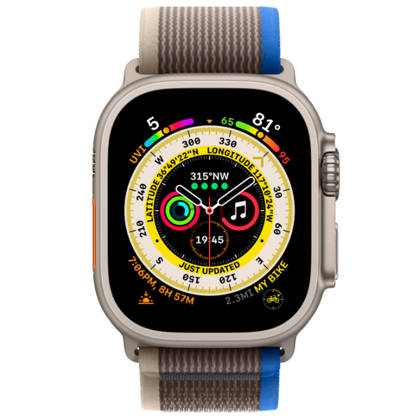 Ремень Apple Watch Trail Loop Nailon/ 49 мм/ Серый Синий/ Бежевый photo 3