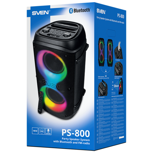 Колонка для вечеринок Sven PS-800 100 Вт/ Черный photo 7