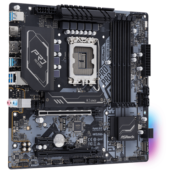 Placă de bază ASRock H670M PRO RS mATX/ Intel H670 photo 2