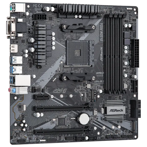 Материнская плата ASRock B450M PRO4 R2.0 mATX/ AMD B450 photo 2