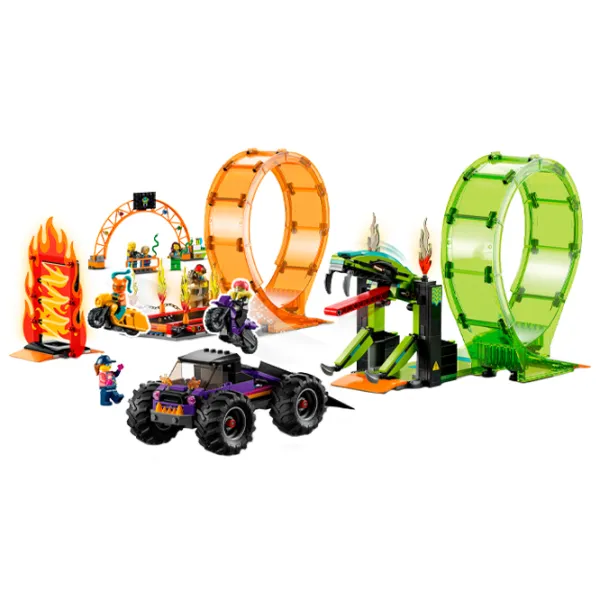 Constructor LEGO Double Loop Stunt Arena Aventuri/ Multicolor photo 3