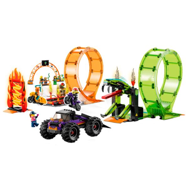 Constructor LEGO Double Loop Stunt Arena Aventuri/ Multicolor photo 3