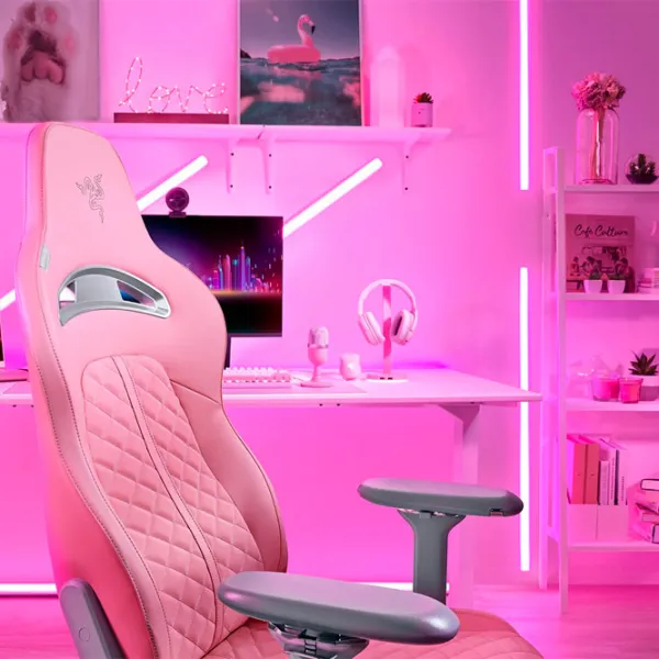 Scaun Gaming Razer Enki Black Pink photo 7 Scaun Gaming Razer Enki Black Pink photo 7