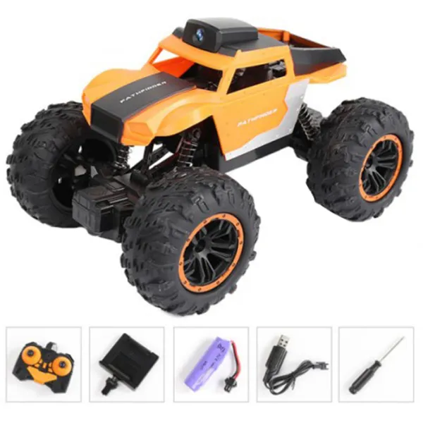 Mașină RC Camera Alloy Climbing Car LH-C023B 6 km/h / 2.4 GHz / Black Orange photo 4