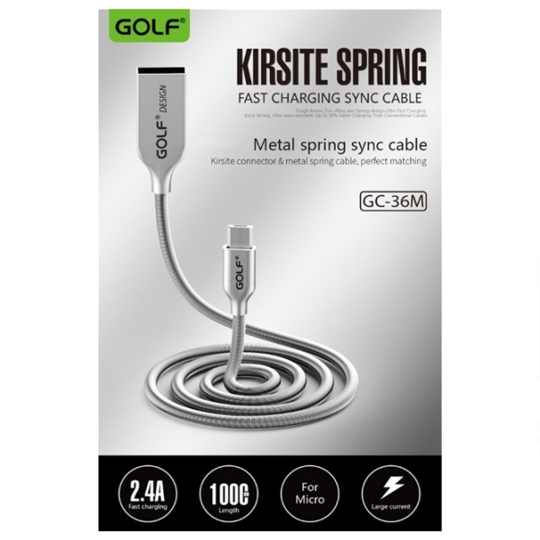 Cablu pentru telefon GC-36 Golf USB Type-A + microUSB 1 m/ Silver photo 3