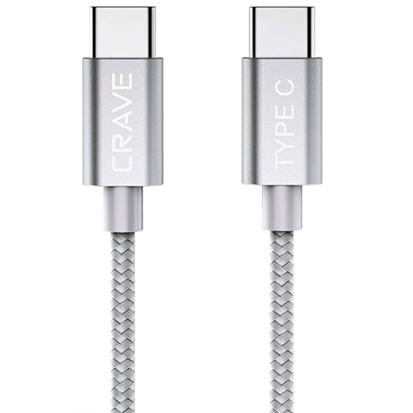 Cablu pentru telefon CRVBACAS101 CRAVE USB Type-C + USB Type-C 1 m/ Silver photo 3 Cablu pentru telefon CRVBACAS101 CRAVE USB Type-C + USB Type-C 1 m/ Silver photo 3
