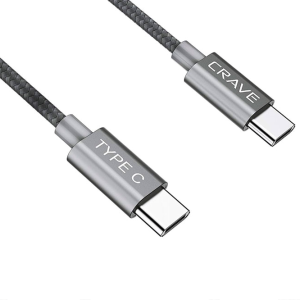 Cablu pentru telefon CRVBACASL101 CRAVE USB Type-C + USB Type-C 1 m/ Gray photo 3 Cablu pentru telefon CRVBACASL101 CRAVE USB Type-C + USB Type-C 1 m/ Gray photo 3