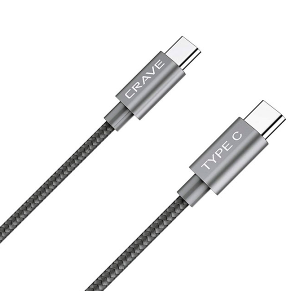 Cablu pentru telefon CRVBACASL101 CRAVE USB Type-C + USB Type-C 1 m/ Gray photo 4 Cablu pentru telefon CRVBACASL101 CRAVE USB Type-C + USB Type-C 1 m/ Gray photo 4