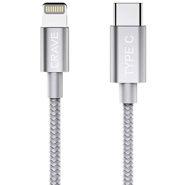 Cablu pentru telefon CRVBLC102 CRAVE Lightning + USB Type-C 1 m/ Silver photo 3
