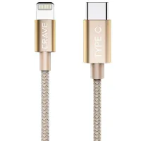 Кабель для телефона CRVBLC101 CRAVE Lightning + USB Type-C 1 м/ Золото photo 3
